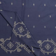 Grey Color Jamdani Cotton Jacquard Fabric