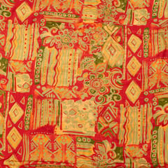 Multi Color Tussar Silk Printed Fabric