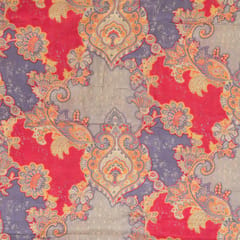 Multi Color Tussar Silk Printed Fabric