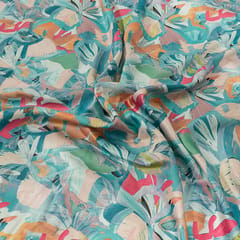 Multi Color Modal Satin Printed Fabric