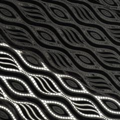 Black Cutwork Knitted Velvet Fabric