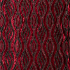 Maroon Cutwork Knitted Velvet Fabric