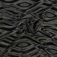 Black Cutwork Knitted Velvet Fabric