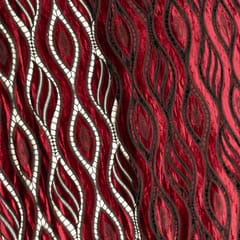 Maroon Cutwork Knitted Velvet Fabric