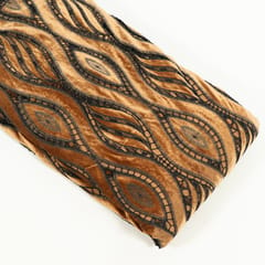 Brown Cutwork Knitted Velvet Fabric