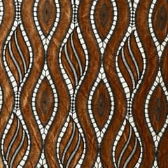 Brown Cutwork Knitted Velvet Fabric