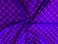 Purple & Blue Two Tone Color Geometric Tanschui Silk Fabric Fabric