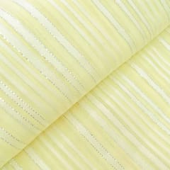 Yellow Stripes Printed Georgette Fabric