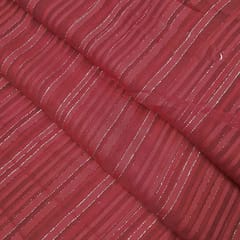 Red Stripes Printed Georgette Fabric