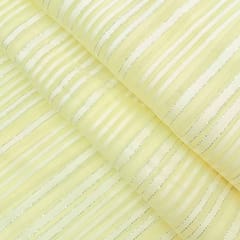 Yellow Stripes Printed Georgette Fabric