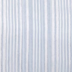 Light Blue Stripes Printed Georgette Fabric