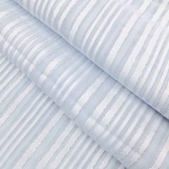 Light Blue Stripes Printed Georgette Fabric