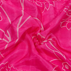 Pink Color Dola Silk Digital Printed Fabric