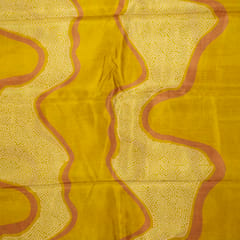 Mustard Color Viscose Habutai Silk Digital Printed Fabric