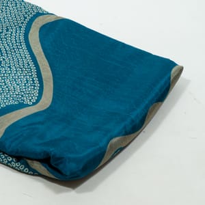 Blue Color Viscose Habutai Silk Digital Printed Fabric