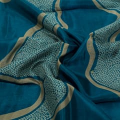 Blue Color Viscose Habutai Silk Digital Printed Fabric