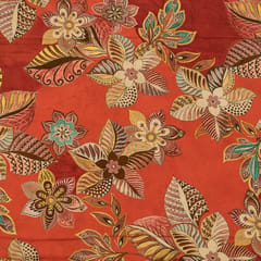 Rustish Orange Color Viscose Pashmina Printed Fabric