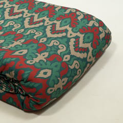 Green and Rust Color Viscose Pashmina Printed Fabric