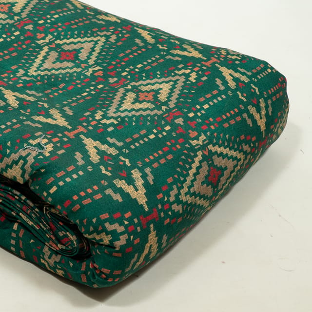 Green Color Viscose Pashmina Printed Fabric