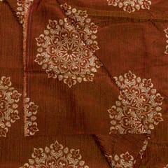 Brown Color Tissue Crush Digital Printed Fabric