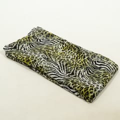 Black and Green Color Crepe Printed Fabric