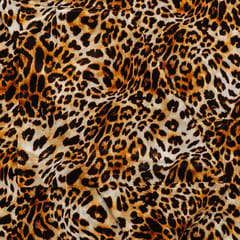 Brown Color Crepe Printed Fabric