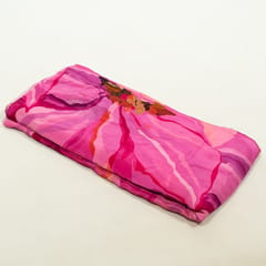 Hot Pink Color Crepe Printed Fabric