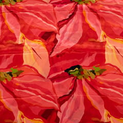 Red Color Crepe Printed Fabric