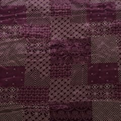 Purple Color Crepe Printed Fabric