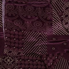 Purple Color Crepe Printed Fabric