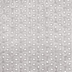 Light Grey Embroidered Cotton Hakoba Fabric