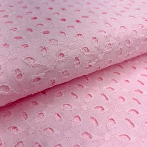 Light Pink Embroidered Cotton Hakoba Fabric