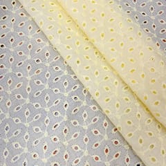 Light Yellow Embroidered Cotton Hakoba Fabric