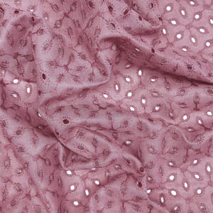 Rose Pink Shade Embroidered Cotton Hakoba Fabric