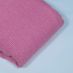 Pink Color Tweed Fabric