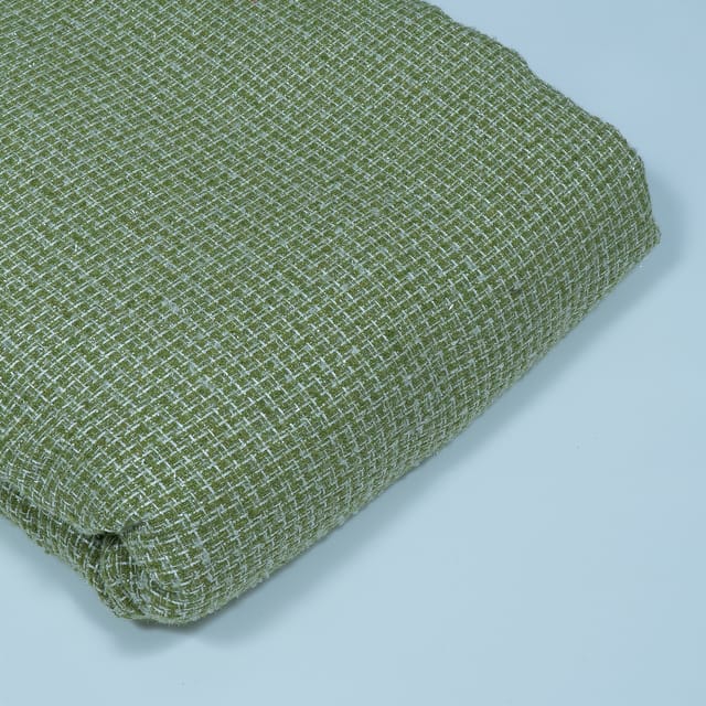 Green Color Tweed Fabric