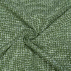 Green Color Tweed Fabric