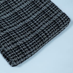 Black and White Color Tweed Fabric