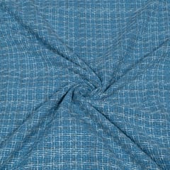 Blue Color Tweed Fabric