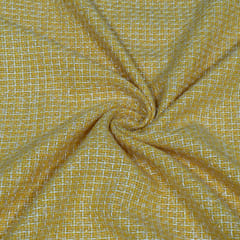 Yellow Color Tweed Fabric