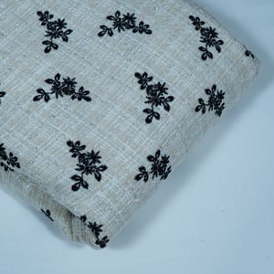 Black and White Color Tweed Fabric