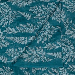 Sage Green Color Mal Chanderi Embroidered Fabric