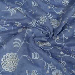 Move Color Mal Chanderi Embroidered Fabric