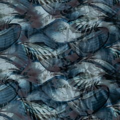 Grey Color Lycra Brasso Velvet Printed Fabric