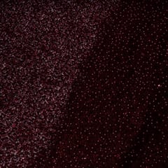 Maroon Color Imported Net Embroidered Fabric