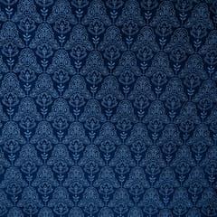 Blue Color Denim Cutwork Embroidered Fabric