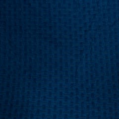 Blue Color Lycra Denim Embroidered Fabric