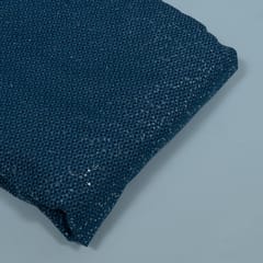 Blue Color Denim Embroidered Fabric