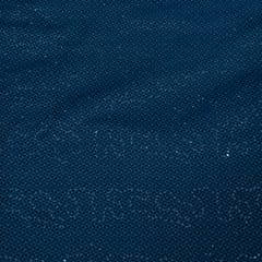 Blue Color Denim Embroidered Fabric