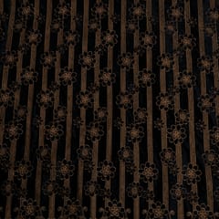 Black Color Velvet Cutwork Embroidered Fabric